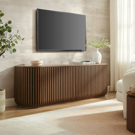 Modway Fortitude 75" Curved Sideboard Storage Cabinet in Walnut by Modway