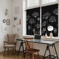thumbnail image 5 of Black Dandelion Kitchen Curtain for Berdoom Living Room Cafe 45 Inch Length, Spring Modern Minimalist Country Flower Tiers Curtains Light Filtering Drapes Window Treatment 2 Panels 52"Wx45"L, 5 of 8