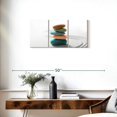 thumbnail image 3 of Elephant Stock Colorful Zen Stones Wall Art - Horizontal Multi Panel Canvas - Lobby Wall Decor - Wellness Multi Panel - White And Teal Decor - 32" x 15", 3 of 5