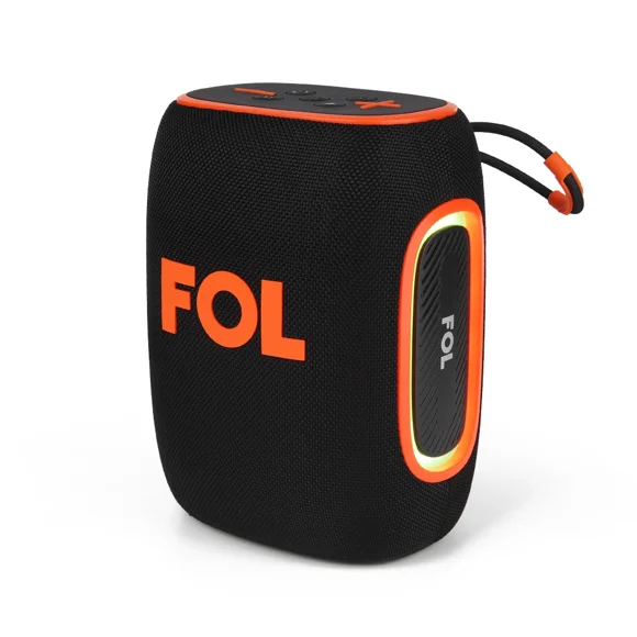 BOCINA PORTATIL FOL D30 TWS IPX5 CON LUZ RGB Y AGARRADERA INTEGRADA 30WATTS NEGRO