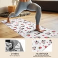 thumbnail image 4 of White Cow Strawberry Heart Pattern Hot Yoga Mat Towel Non Slip for Hot Yoga - Quick-Drying Yoga Mat Cover with 4 Corner Pockets with Travel Bag - Hot Yoga Towel Non Slip 70"x26", 4 of 6