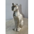 thumbnail image 3 of Aluminum Artistry Intricately Sitting Cat Statue in Silver 10" x 4" x 13"H, 3 of 12