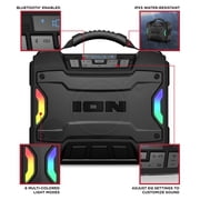 ION 22-Watt-RMS Tailgater TD Portable Bluetooth Rechargeable Speaker, TWS, Lights, FM/USB/Aux, Rugged Design, IPX5, up to 10 Hours Play Time TAILGATERTDXUS