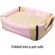 thumbnail image 2 of Cat Bed 2-in-1 Foldable Pet Bed for Cats and Small Dogs Pet Tent Cave Bed, Crystal Velvet Indoor Outdoor, Pink 42*36cm, 2 of 4