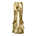 thumbnail image 5 of High Gloss Flared Pants Elegant Casual Trousers With Asymmetric Hem Wide Leg Bootcut Design For Stage Performance And Daily Wear, 5 of 6