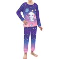 thumbnail image 2 of DISNIMO Axolotl Galaxy Pajamas Kids Girls 11/12 Pajama Set for Girls 2 Piece Pjs for Kids Boys Pj Sets for Girls Long Sleeve Pajamas for Girls Kids Loungewear Set Girls Sleepwear, 2 of 7