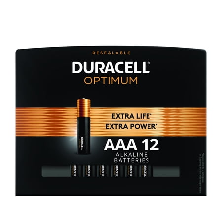 Duracell Optimum 1.5V Alkaline AAA Batteries, Convenient, Resealable Package, 12 (The Best Aaa Batteries)