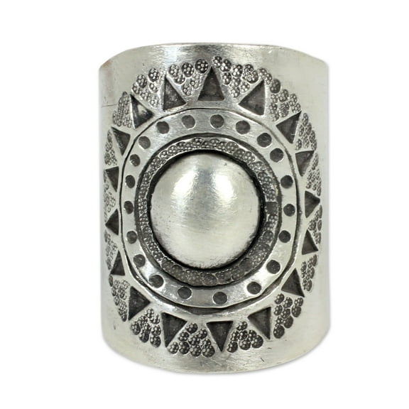 NOVICA Artisan Handmade Sterling Silver Wrap Ring Thailand Hill Tribe Sun [1 in W] ' Hill Tribe Sun'