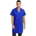 thumbnail image 2 of iiniim Men's Short Sleeve Wear Resistant Dustproof Work Coat Anti Stat Tech Jacket Lab Coat Royal Blue 170/L, 2 of 7