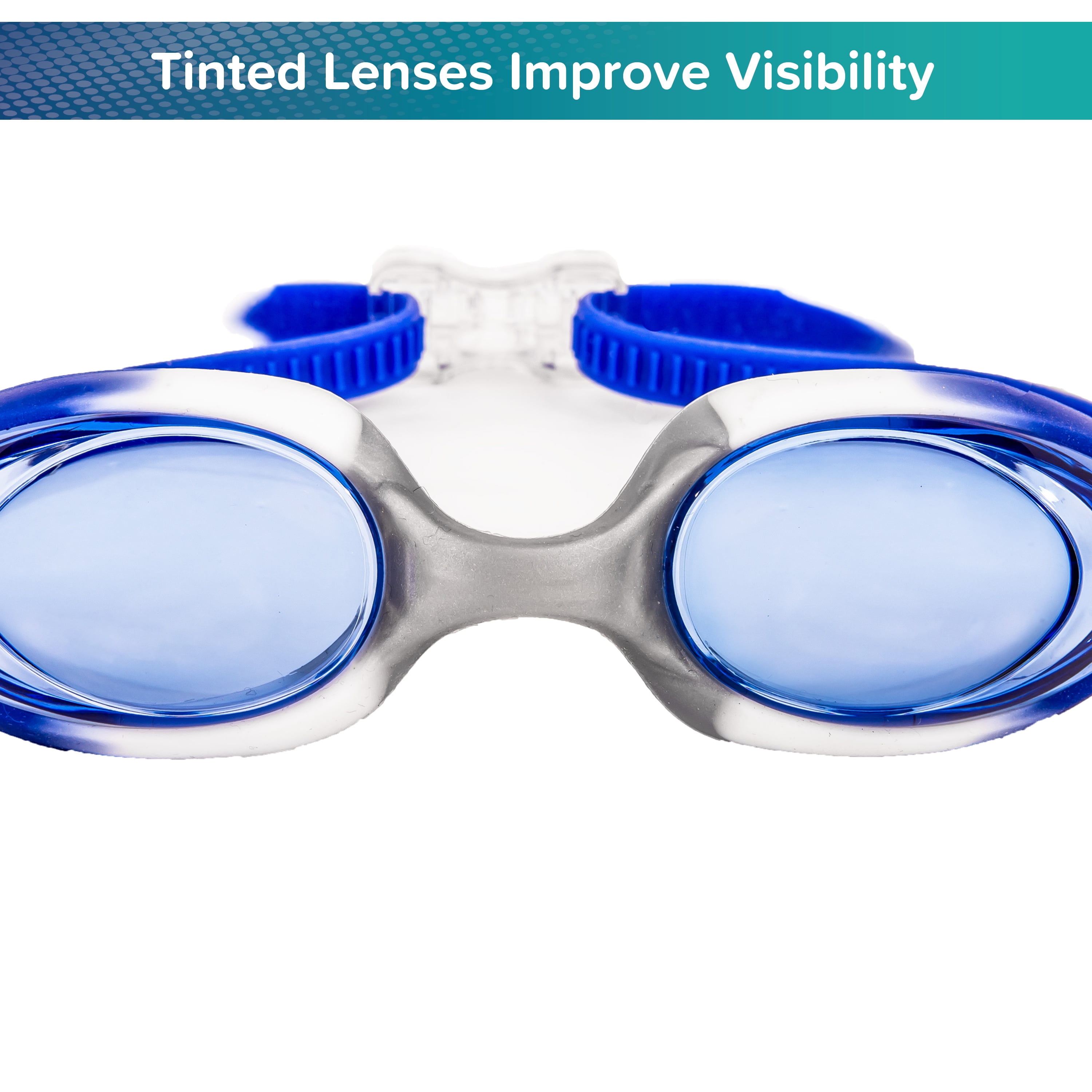 Dolfino Youth Challenger Swimming Sport Silicone Goggles, Blue