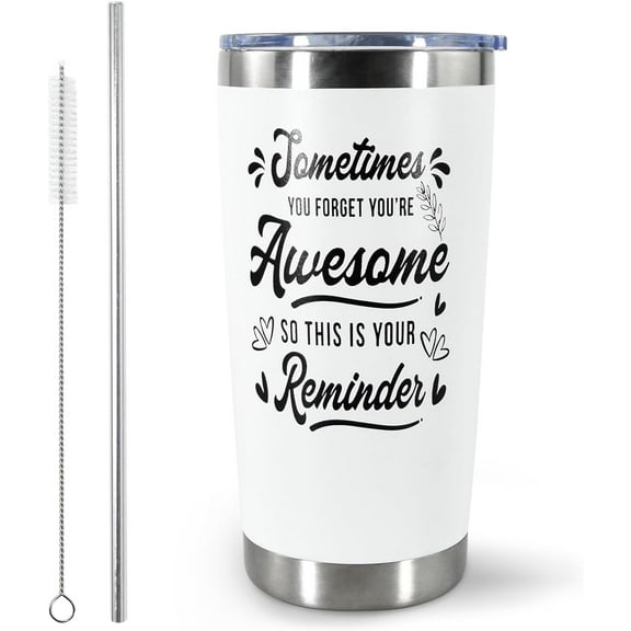Gifts For Men Women- Sometimes You Forget You''re Awesome Thank You Gift Idea for Birthday, Dad, Husband, Friend, Coworker, Thank you, Motivation, Nurse, Teacher, Boss, Coworker - 20 Oz Tumbler