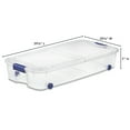 thumbnail image 3 of (2 pack) Sterilite Large Storage Bin, 66 Quart Clear Underbed Storage Container with Latch Lid and Wheels, Blue, 3 of 12