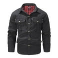 thumbnail image 2 of Fgnfyis Winter Jackets for Men Collar Checkered Flannel Button up Cardigan Casual Jacket Business Fashionable and Comfortable Winter Jacket Mens Winter Coat Black XL, 2 of 6
