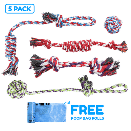 UPC: 0860406001458 | Pacific Pups Product Rope Dog Toys – 5 Pack – Dog Rope Toys for Small Dogs and Medium Dogs