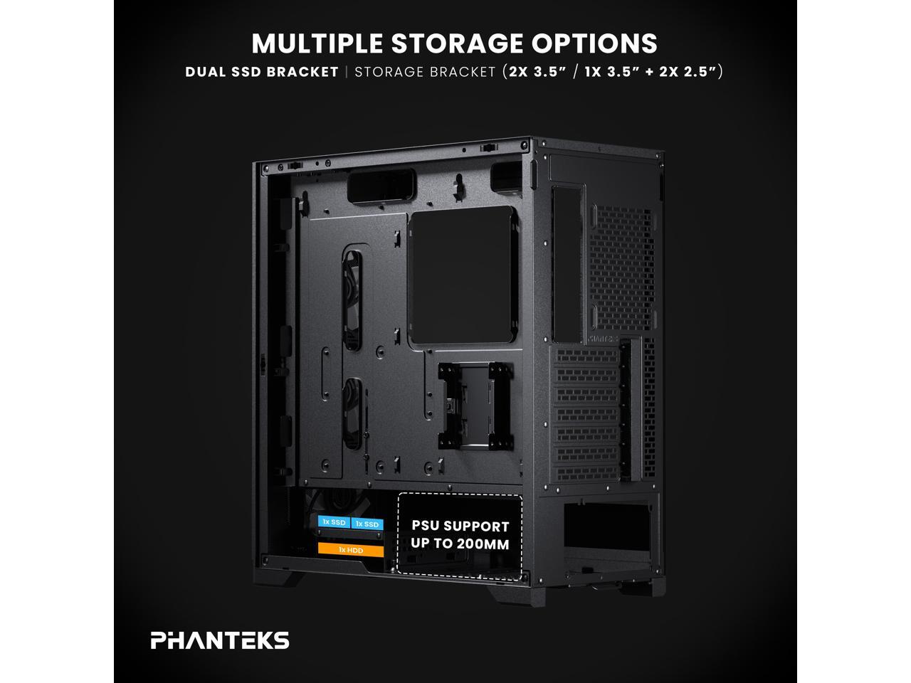 Phanteks Eclipse G370A, mid-tower Gaming Chassis, high airflow mesh, 3x M25 D-RGB Fans, Black.