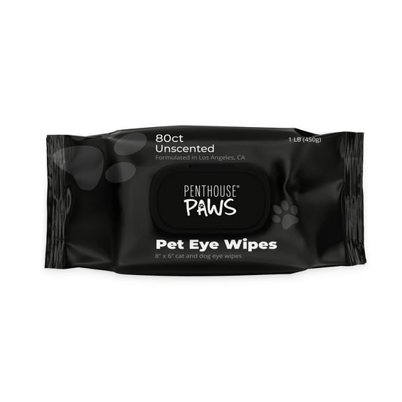 Penthouse Paws® Eye Wipes for Cats & Dogs - Tear Stain Remover & Eye Care, 80ct