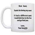 thumbnail image 2 of ThisWear Mother's Day Gifts for Aunt If I Had a Different Aunt I'd Kick Her in Face Gift Ideas for Aunt Gifts from Niece 11 ounce 2 Pack Coffee Mugs, 2 of 4