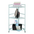 thumbnail image 3 of Pemberly Row Three-Tier Folding Metal Corner Shelf with Seafoam Blue Metal Frame, 3 of 8