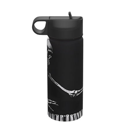 

Gaeub Skeleton Playing Xylophone Printed 18oz Sports Insulated Kettle With Straw Sports Insulated Bottle Water Bottle For Running Hiking Cycling Climbing Mens Womans Insulated Water Bottle
