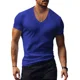 thumbnail image 5 of Playera Casual Delgada Delgada Con Cuello En V De Color, 5 of 8
