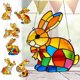 thumbnail image 1 of Decoración de la ventana – Atrapasol de conejo de Pascua, adorno colgante de estilo acrílico teñido para granja de jardín en casa, ligero con cadena metálica, 20 cm, 1 of 7