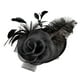 thumbnail image 1 of Sonducket Sombrero de fieltro con plumas y cintas de malla de flores para mujer, sombrero tocado para una apariencia cómoda y elegante Accesorio para el cabello negro, 1 of 6