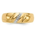 thumbnail image 4 of 14K Yellow Gold Ring Band Men's Diamond Round Mens, Size 9, 4 of 5