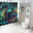 thumbnail image 7 of Patifu Dragon Stars Grass Shower Curtain Set Polyester Home Bathroom Decoration with Hooks 60"x72, 7 of 7