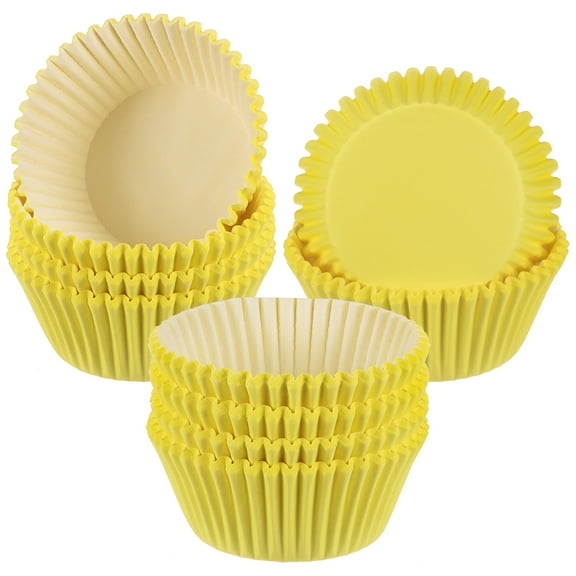 Uxcell 200-Pack Standard Cupcake Liners for Baking, Greaseproof Cupcake Wrappers for Wedding/Birthday/Party/Christmas[Yellow]