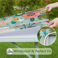 thumbnail image 6 of Pastel Pioneer Flower Pattern Square Fitted Tablecloth with Elastic Edge,Square Table Cover,Washable Elastic Table Cover for Home Kitchen Party Decor 34"x34", 6 of 6