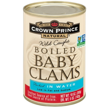 (2 pack) (2 Pack) Crown Prince Natural Boiled Baby Clams-Low In Sodium, 10 oz