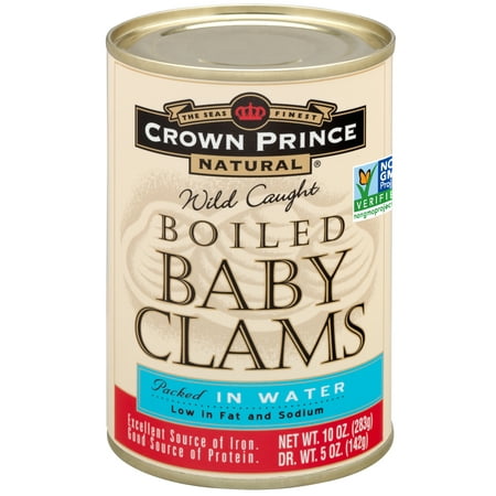 (2 Pack) Crown Prince Natural Boiled Baby Clams-Low In Sodium, 10