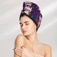 thumbnail image 2 of Yiaed Llama Alpaca Print Hair Cap with Button,Coral Fleece Hair Towel Wrap for Women Wet Hair,Quick Dry Turban for Wet Hair Long Thick Hair, 2 of 5
