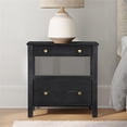 thumbnail image 2 of Comfort Pointe Delano Black Finish Wood 2-drawer Modern Storage Nightstand, 2 of 11