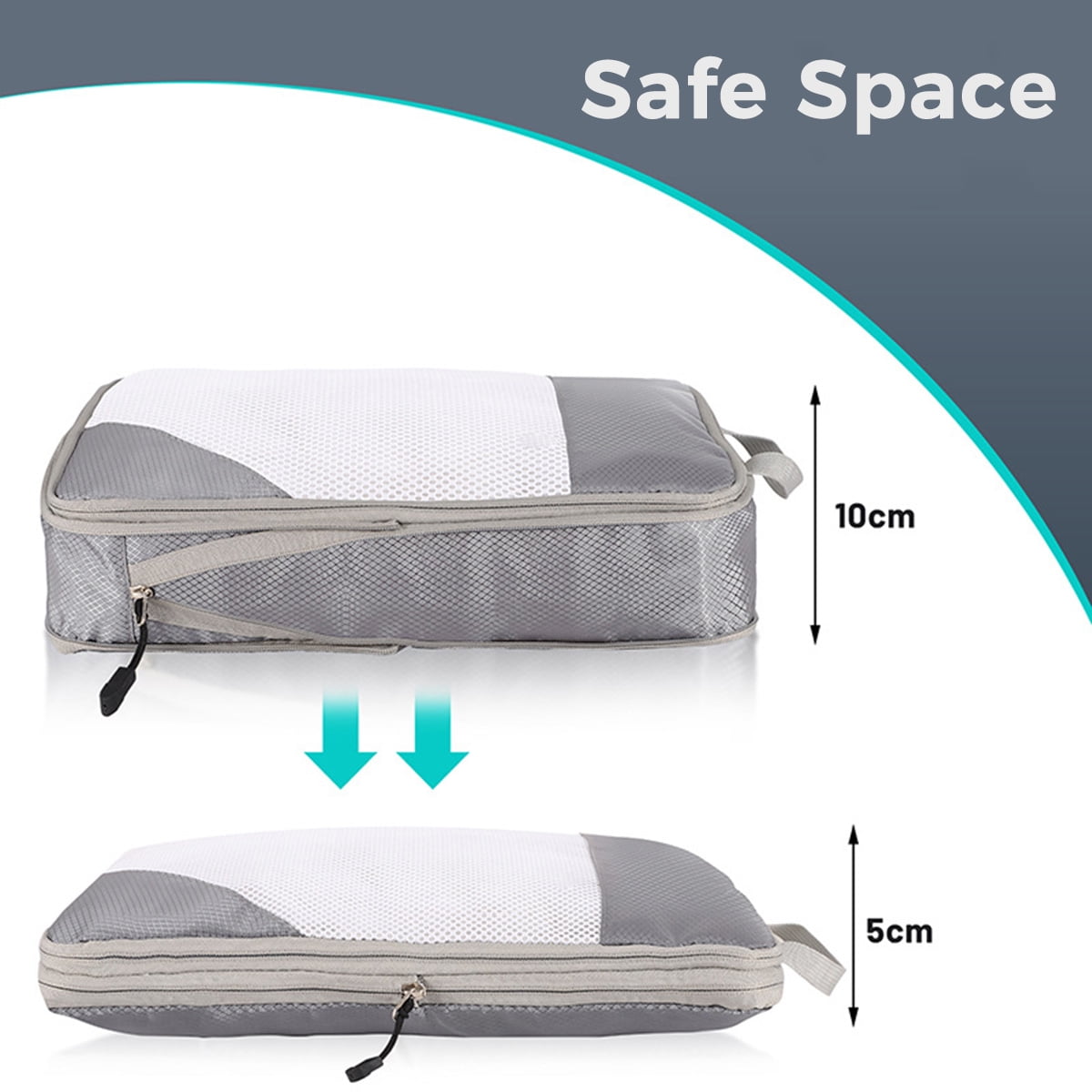 AUXDIQ 4 PCS Compression Packing Cubes Travel Luggage Organizer Bags Set Packing Organizers Compression Suitcase Bag Travel Essential Bag