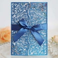 thumbnail image 4 of ZPAQI 20pcs Glitter Hollow Invitations Cards with Envelopes Ribbon for Wedding Invite, 4 of 20