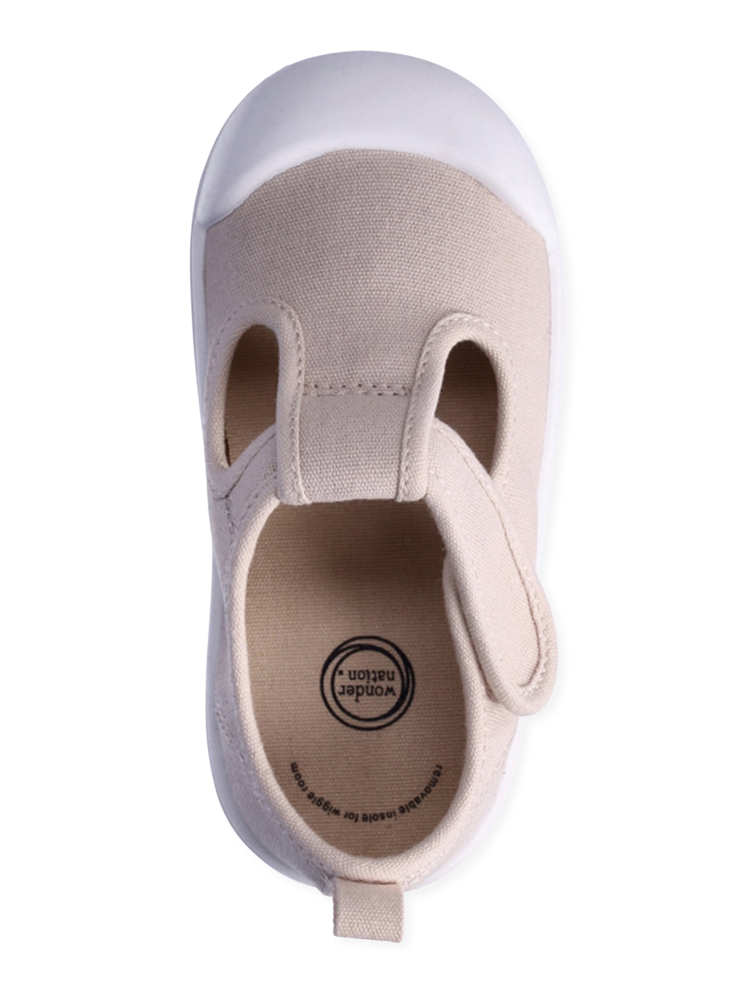 Wonder Nation Baby Girl T-Strap Bump Toe Shoes, Sizes 2-6