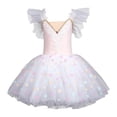 thumbnail image 4 of HAYIMI Child Girls Dress Snowflake Tutu Gown Puffy Performance Dance Dress Holiday V-Neck Puff Sleeve Dresses, 4 of 4
