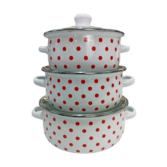 Juego de ollas con tapa de Peltre 6 pz Good Choice Blanca Shorbull