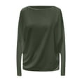 thumbnail image 4 of Women's Long Sleeve Color Block Knitted Crewneck Sweater - Relaxed Fit, Drop Shoulder, Casual Pullover Tops, 4 of 4