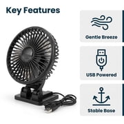 Fan, Small Desk Fan with 3 Settings, Personal Quiet Fan with Strong Airflow and Low Noise, Desktop Office Portable Cooling Fan - 3.2ft Cord (Black)