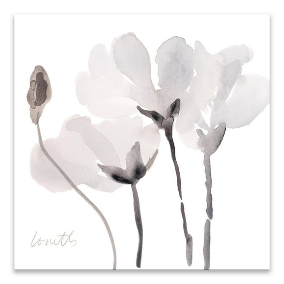 Artissimo Designs - Toile décorée à la main encadrée Magnolias III ton sur ton - 31.25L x 31.25H x 2.0D