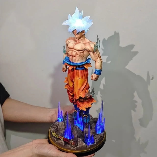 Figura de Goku de Dragon Ball Ultra Instinct de 32cm, figura de Anime Gk, modelo coleccionable de Pvc luminoso grande, estatua, muñeco de juguete, regalo de Navidad