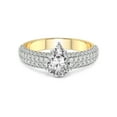 thumbnail image 3 of 2 Carat IGI Certified Pear Shape Lab Grown Diamond Engagement Ring | 14K Yellow Gold | Amira Luxe Secret Double Halo Lab Diamond Ring | FG-VS1-VS2 Quality Friendly Diamonds, 3 of 5