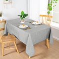thumbnail image 2 of SHILIU-Faux Linen Rectangle Tablecloth - Wrinkle Free, Washable Rust-Proof Rectangle Table Cloth for Kitchen Dining Room Holiday Table Cover for Party Dinner, Farmhouse, Light Grey, 70 X 108 Inch, 2 of 4