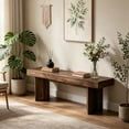 thumbnail image 2 of Fnova 47.24" Entryway Bench, Farmhouse Wooden Shoe Bench, Indoor End of Bed Stool for 1-2, Long Kitchen Table Seat Dining Seat for Entryway, Hallway, Living Room, 2 of 15