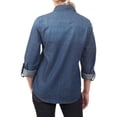 thumbnail image 4 of MixMatchy Women's Casual Daily Long/Roll Up Sleeve Button Down Denim Chambray Shirt (S-3XL), 4 of 4