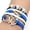 Blue, variant on DIY knitting Bracelet