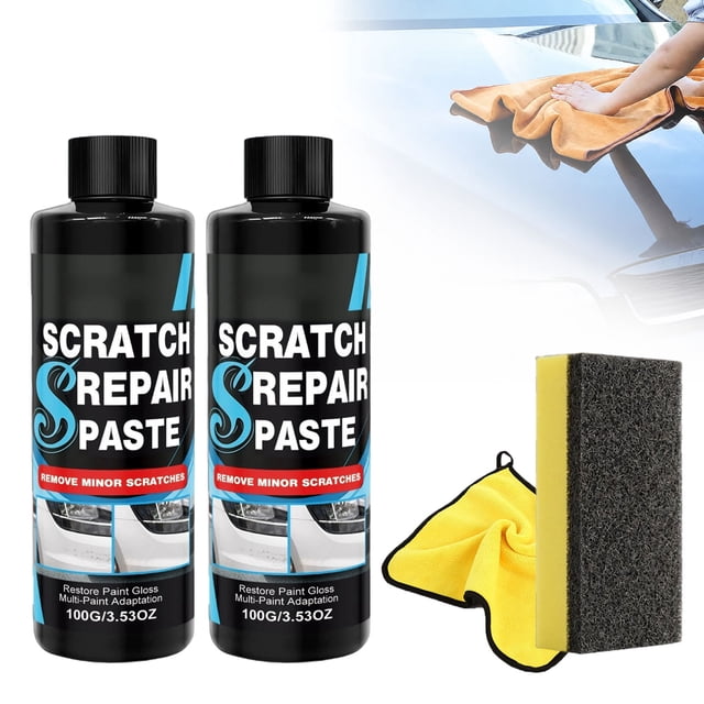 Professional Car Scratch Repair Paste, Car Scratch Remover for Vehicles with Sponge, Easy DIY Paint Repair Wax for Deep Scratches, Detailing and Polishing Compound,2Set
