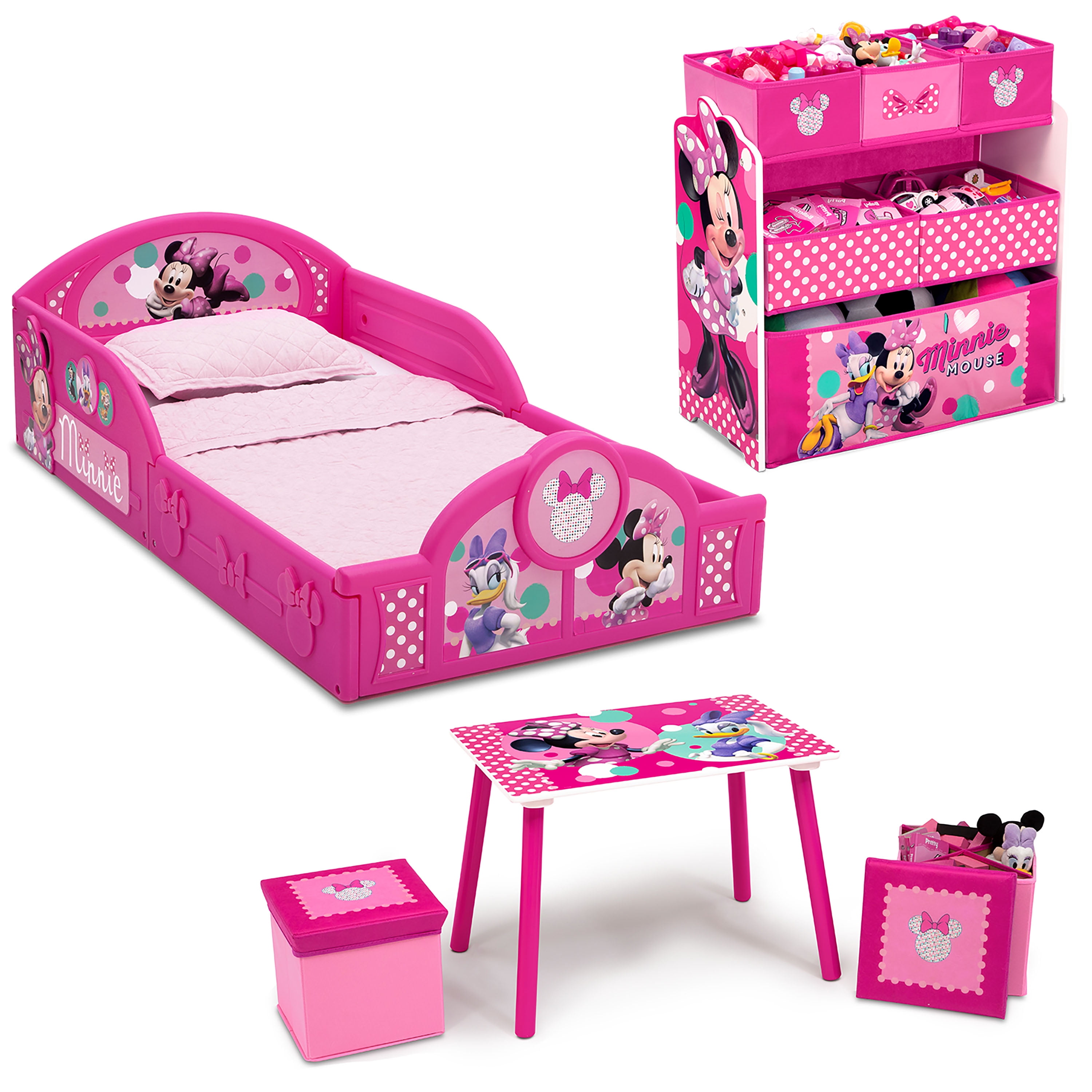 minnie mouse table and 2 chairs